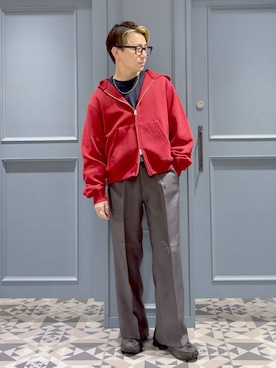 「RAGEBLUE（レイジブルー）のアイテム（パーカー）」を使った、はいねさん（メンズ・165cm）の秋コーディネート