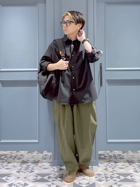 「アイテム（バックパック/リュック）」を使った、はいねさん（メンズ・165cm）の秋コーディネート