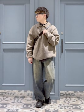 「アイテム（ポロシャツ）」を使った、はいねさん（メンズ・165cm）の冬コーディネート