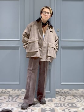 「アイテム（スラックス）」を使った、はいねさん（メンズ・165cm・20代）の秋コーディネート