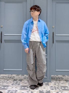 「RAGEBLUE（レイジブルー）のステンレスアソートチェーンネックレス（ネックレス、その他）」を使った、はいねさん（メンズ・165cm）の春コーディネート