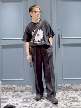「アイテム（スラックス）」を使った、はいねさん（メンズ・165cm・20代）の夏コーディネート