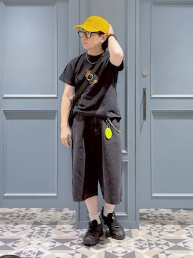 「アイテム（コインケース）」を使った、はいねさん（メンズ・165cm）の夏コーディネート