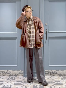 「アイテム（カーディガン/ボレロ）」を使った、はいねさん（メンズ・165cm）の秋コーディネート