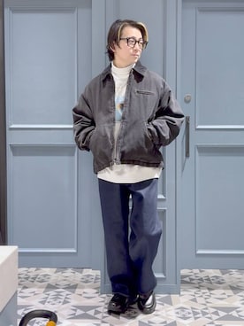 「アイテム（スウェット）」を使った、はいねさん（メンズ・165cm）の冬コーディネート