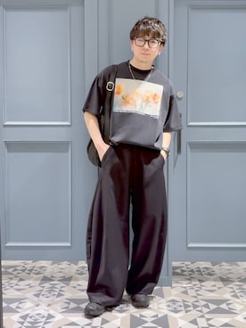 「RAGEBLUE（レイジブルー）のアイテム（スラックス）」を使った、はいねさん（メンズ・165cm）の春コーディネート