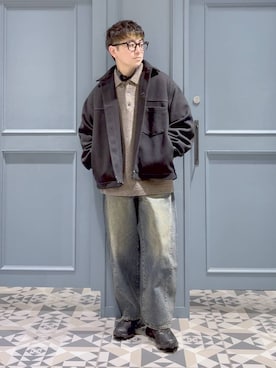 「アイテム（ポロシャツ）」を使った、はいねさん（メンズ・165cm）の冬コーディネート