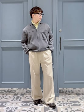 「RAGEBLUE（レイジブルー）のアイテム（スラックス）」を使った、はいねさん（メンズ・165cm）の春コーディネート