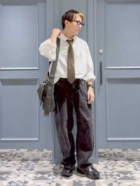 「RAGEBLUE（レイジブルー）のアイテム（パンツ）」を使った、はいねさん（メンズ・165cm）の秋コーディネート