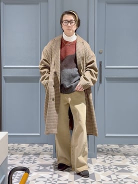 「アイテム（チェスターコート）」を使った、はいねさん（メンズ・165cm）の冬コーディネート