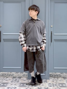 「RAGEBLUE（レイジブルー）のBarrel Buggy Half Pants/バレルバギーハーフパンツ（その他パンツ、ブラック系）」を使った、はいねさん（メンズ・165cm）の春コーディネート