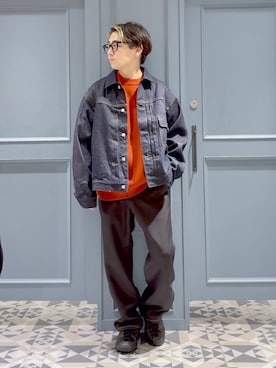 「アイテム（デニムジャケット）」を使った、はいねさん（メンズ・165cm・20代）の秋コーディネート