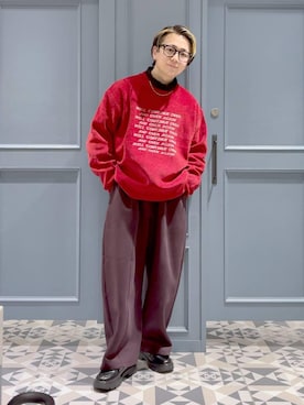 「デート/ロマンティック」｜「アイテム（スウェットパンツ）」を使った、はいねさん（メンズ・165cm）の冬コーディネート