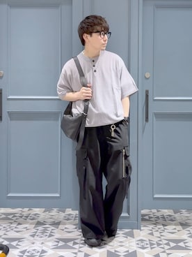 「RAGEBLUE（レイジブルー）のアイテム（スラックス）」を使った、はいねさん（メンズ・165cm）の春コーディネート