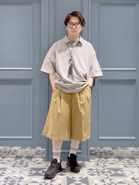 「RAGEBLUE（レイジブルー）のアイテム（スラックス）」を使った、はいねさん（メンズ・165cm）の春コーディネート