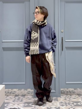 「アイテム（スウェット）」を使った、はいねさん（メンズ・165cm）の冬コーディネート