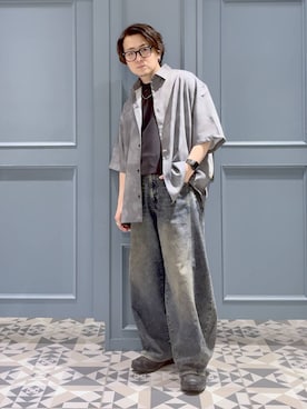 「RAGEBLUE（レイジブルー）のアイテム（シャツ/ブラウス）」を使った、はいねさん（メンズ・165cm）の夏コーディネート