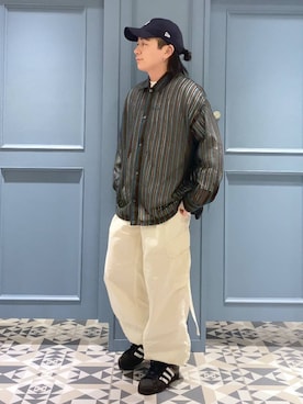 「アイテム（キャップ）」を使った、はいねさん（メンズ・165cm・20代）の春コーディネート