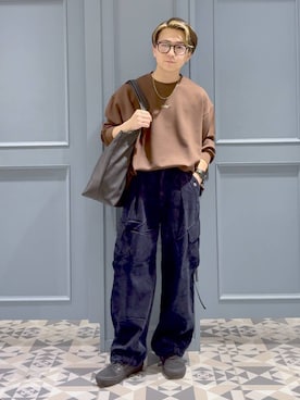 「RAGEBLUE（レイジブルー）のアイテム（Tシャツ/カットソー）」を使った、はいねさん（メンズ・165cm）の秋コーディネート