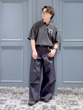 「RAGEBLUE（レイジブルー）の【MADE IN JAPAN】Real Leather Wallet Chain/本革ウォレットチェーン（ウォレットチェーン、ブラック系）」を使った、はいねさん（メンズ・165cm）の夏コーディネート