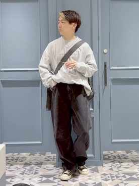 「RAGEBLUE（レイジブルー）のアイテム（Tシャツ/カットソー）」を使った、はいねさん（メンズ・165cm）の秋コーディネート