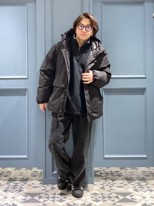 セール】フリース/ワンポイント刺繍ステッチハーフジップ（スウェット