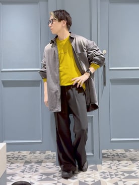 「アイテム（スラックス）」を使った、はいねさん（メンズ・165cm・20代）の夏コーディネート