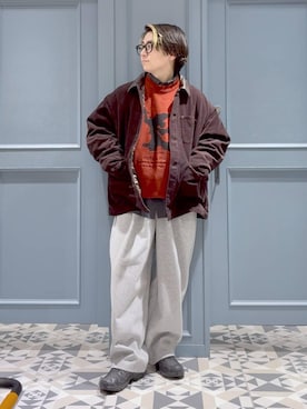 「アイテム（スウェットパンツ）」を使った、はいねさん（メンズ・165cm・20代）の冬コーディネート