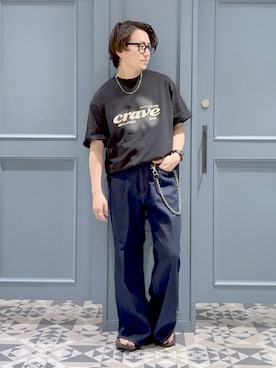 「RAGEBLUE（レイジブルー）のステンレスアソートチェーンネックレス（ネックレス、その他）」を使った、はいねさん（メンズ・165cm）の夏コーディネート