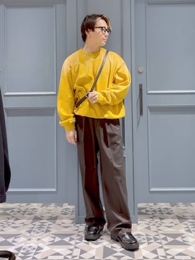「アイテム（スラックス）」を使った、はいねさん（メンズ・165cm・20代）の秋コーディネート
