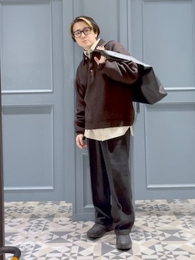 「アイテム（ポロシャツ）」を使った、はいねさん（メンズ・165cm・20代）の冬コーディネート