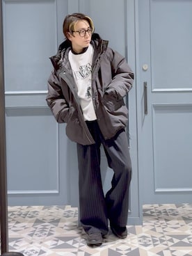 「アイテム（ダウンジャケット/コート）」を使った、はいねさん（メンズ・165cm・20代）の冬コーディネート
