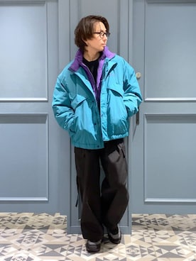 「MULGA（モルガ）のアイテム」を使った、はいねさん（メンズ・165cm）の冬コーディネート