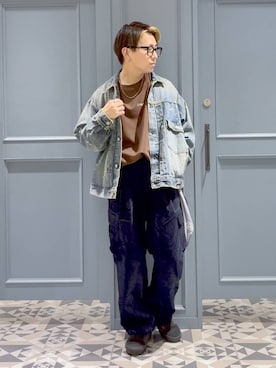 「アイテム（デニムジャケット）」を使った、はいねさん（メンズ・165cm・20代）の秋コーディネート