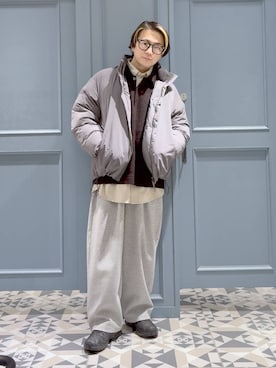 「RAGEBLUE」｜「アイテム（ダウンジャケット/コート）」を使った、はいねさん（メンズ・165cm）の秋コーディネート