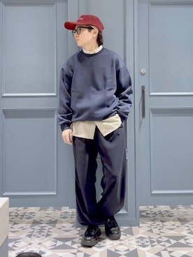 「RAGEBLUE（レイジブルー）のアイテム（キャップ）」を使った、はいねさん（メンズ・165cm）の冬コーディネート