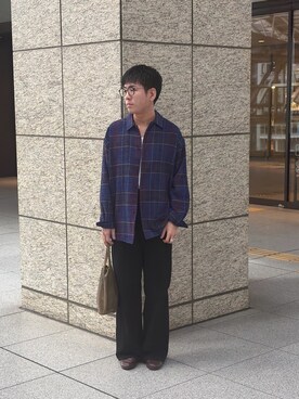 「URBAN RESEARCH（アーバンリサーチ）のMOLE CLASSIC SHIRTS（シャツ/ブラウス、ブルー系）」を使った、SAITO RYOTAさん（メンズ・167cm）の秋コーディネート