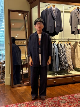 「URBAN RESEARCH（アーバンリサーチ）のLINEN REGULAR SHIRTS（シャツ/ブラウス、ブルー系）」を使った、SAITO RYOTAさん（メンズ・167cm）の夏コーディネート