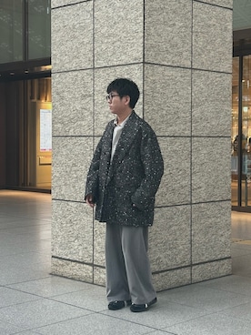 「ATON（エイトン）のアイテム」を使った、SAITO RYOTAさん（メンズ・167cm）の秋コーディネート