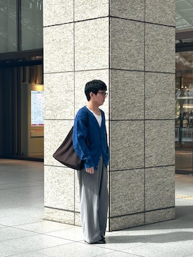 「アイテム（トートバッグ）」を使った、SAITO RYOTAさん（メンズ・167cm）の秋コーディネート