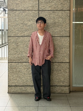 「URBAN RESEARCH（アーバンリサーチ）の『別注』CIOTA×URBAN RESEARCH　BAGGY 5 POCKET PANTS（デニムパンツ、ブルー系）」を使った、SAITO RYOTAさん（メンズ・167cm）の夏コーディネート