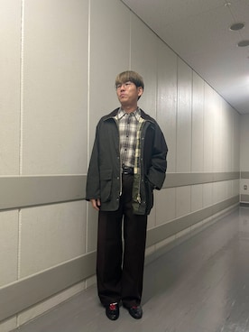 「アイテム（その他アウター、グリーン系）」を使った、rsyytさん（メンズ・167cm）の秋コーディネート