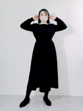 「シンフルコーデ」｜「アイテム（ワンピース/ドレス）」を使った、むよさん（レディース・158cm）の冬コーディネート