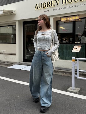 「SLY（スライ）のアイテム」を使った、タカハシモエさん（レディース・162cm）の春コーディネート