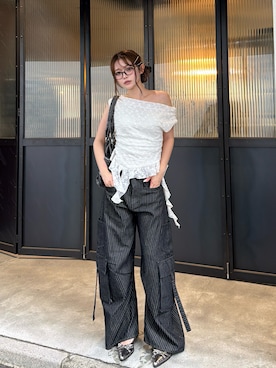 「RAY CASSIN（レイカズン）のアイテム」を使った、タカハシモエさん（レディース・162cm）の夏コーディネート