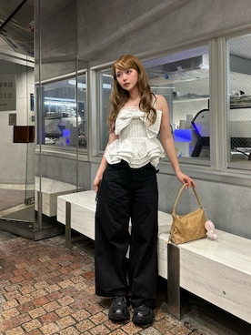 「mideal（マイディール）のアイテム」を使った、タカハシモエさん（レディース・162cm）の夏コーディネート