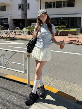 「SLY（スライ）のアイテム」を使った、タカハシモエさん（レディース・162cm）の春コーディネート