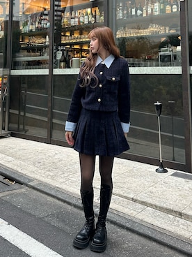 「アイテム（セットアップ）」を使った、タカハシモエさん（レディース・162cm）の冬コーディネート