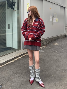 「アイテム（レッグウェア）」を使った、タカハシモエさん（レディース・162cm）の冬コーディネート