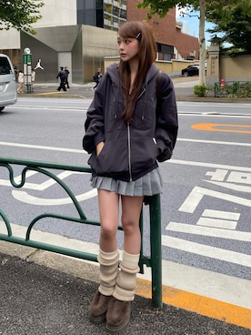 「アイテム（スカート）」を使った、タカハシモエさん（レディース・162cm）の秋コーディネート